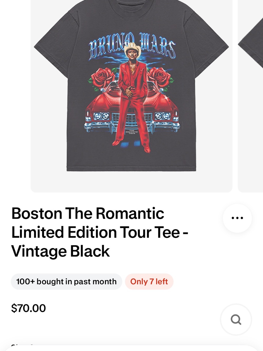 Genuine Merchandise Bruno Mars Tour - Boston NWOT